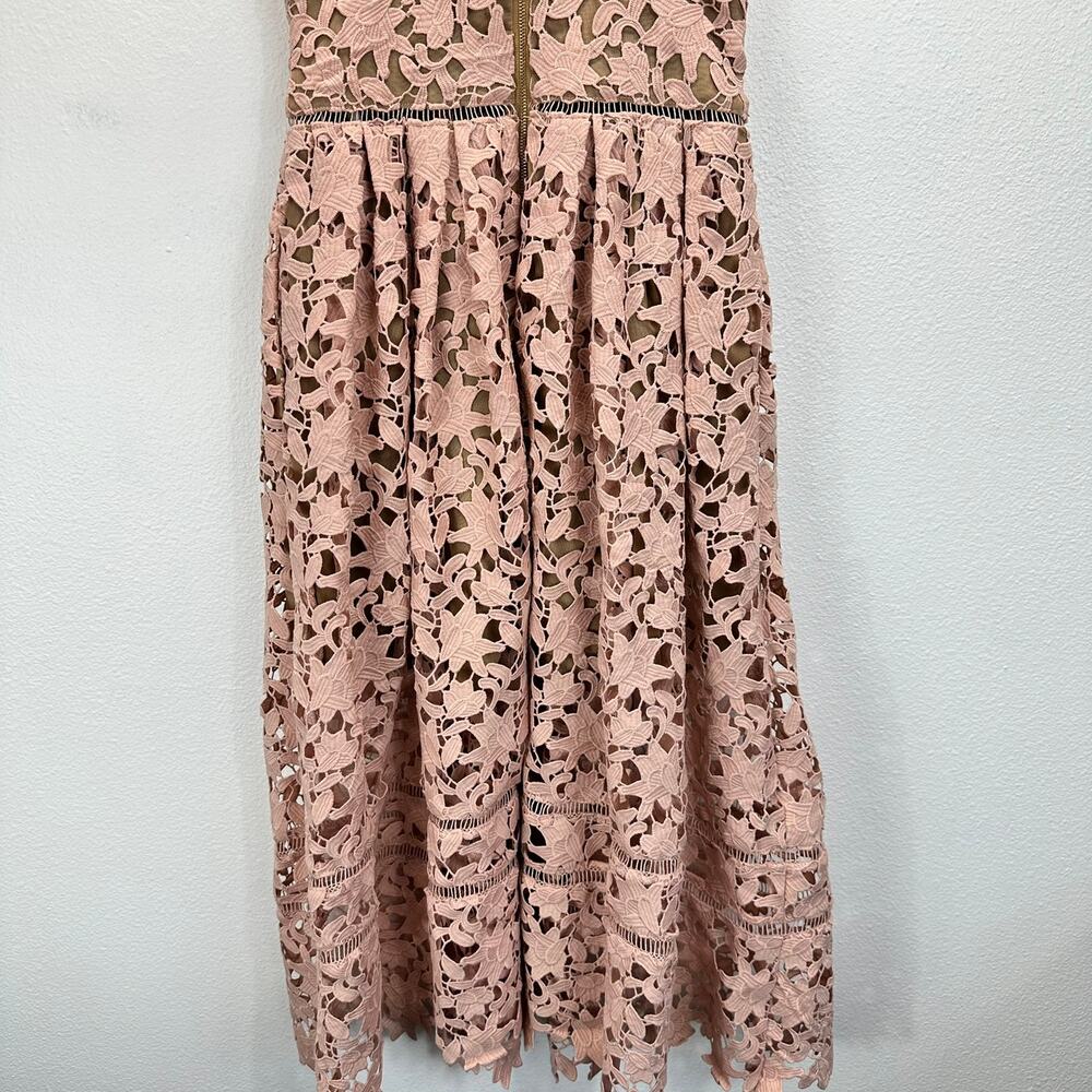 NWT Self Portrait Azaelea Dress Blush Pink Lace Spaghetti Strap Size 4 - Picture 7 of 13
